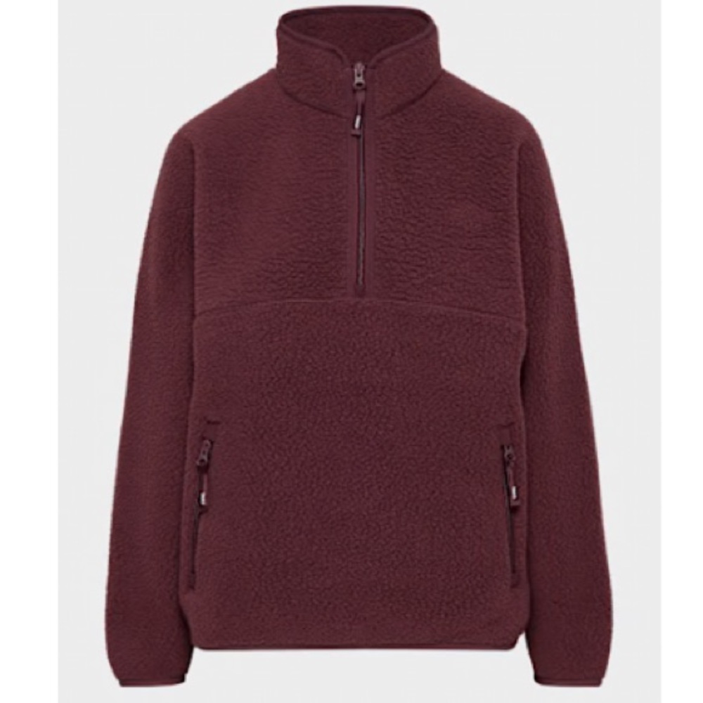 Aritzia Polartec Thermal Pro 1/2 zip sweater color Sumac Burgundy